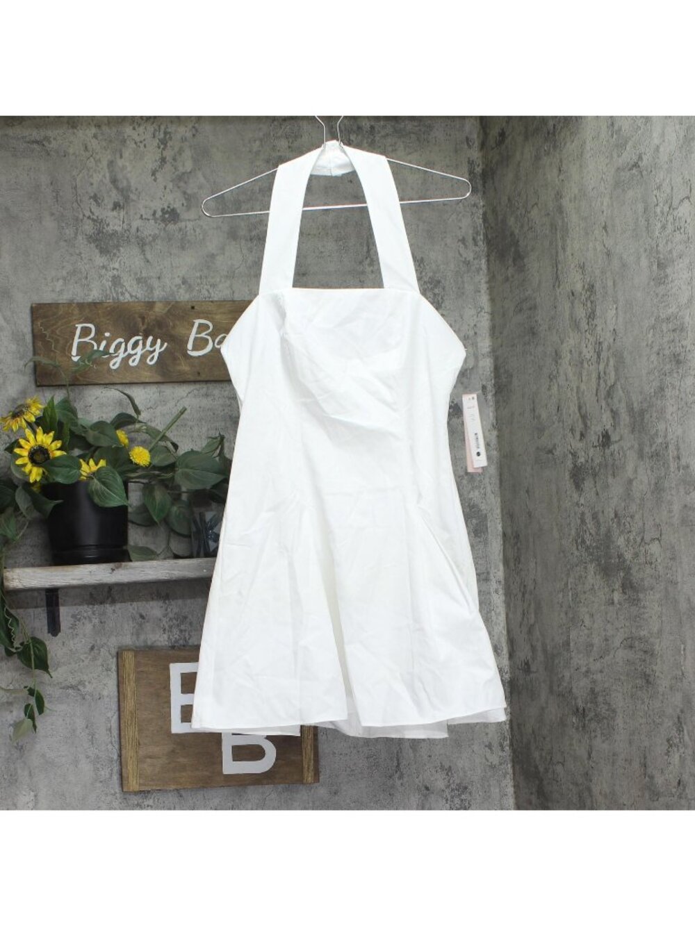 Aqua Womens A-Line Halter Mini Dress DI7180BL White M